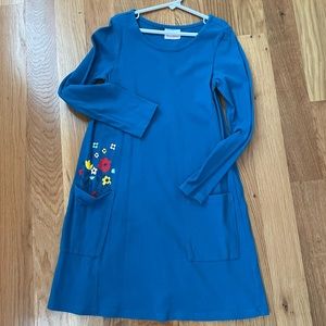 Hanna Andersson Teal Dress with Flowers